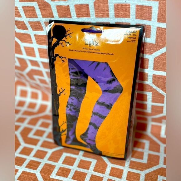 Accessories - NEW! Purple & Black Tie-Dye Adult Tights-Stockings!  Regular Size 26” - 33”